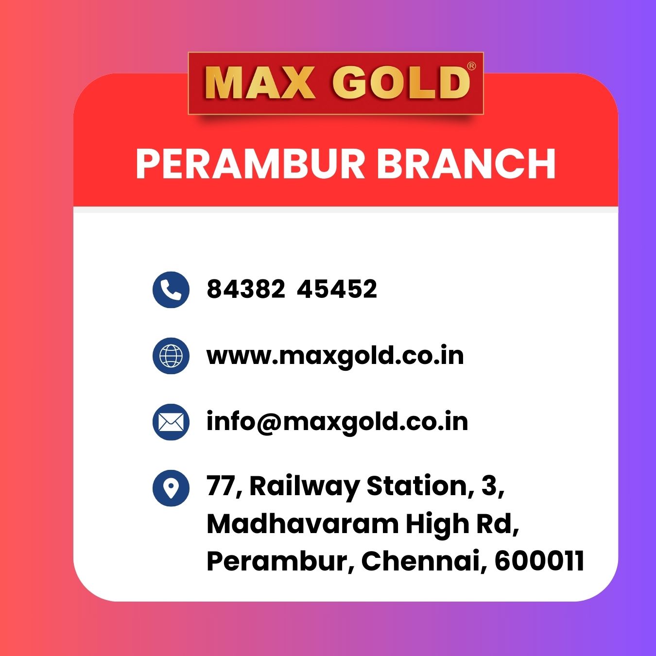 Max Gold Perambur branch